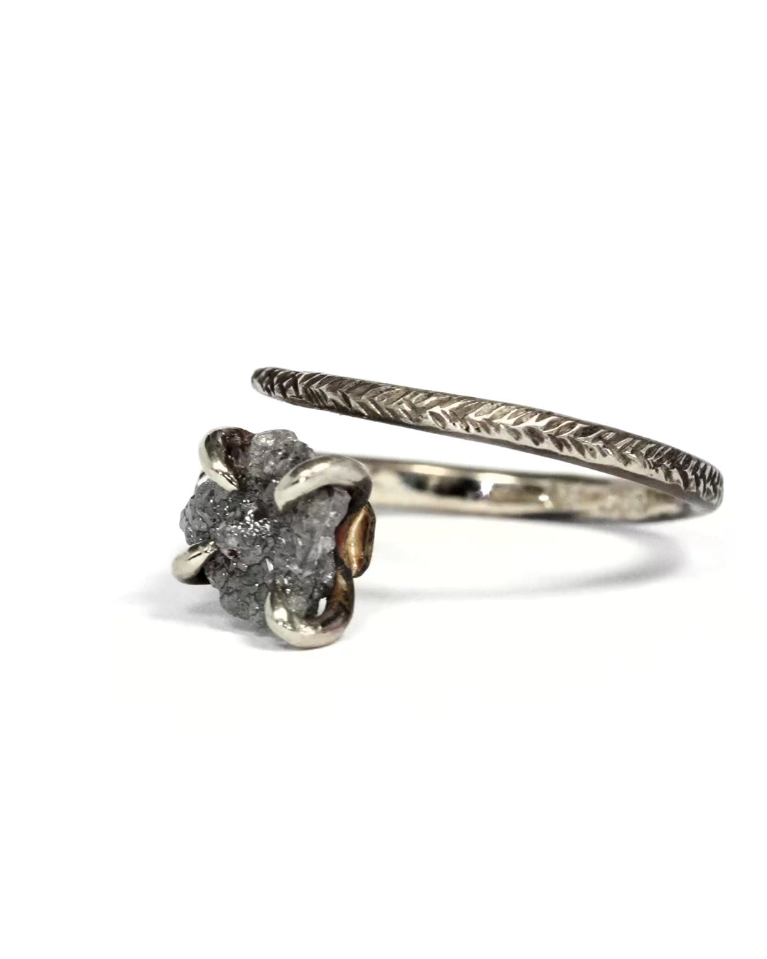 Adjustable Gray Diamond Engagement Ring