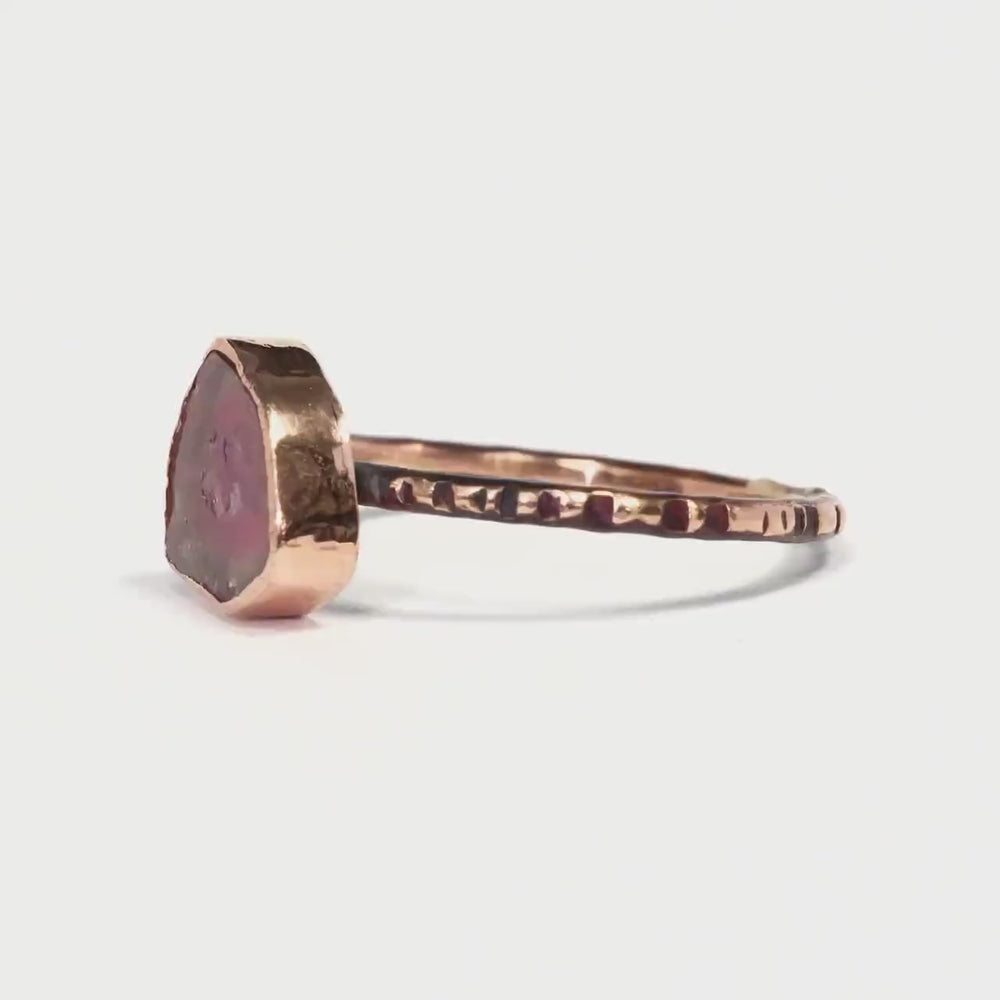Watermelon Tourmaline Slice Ring