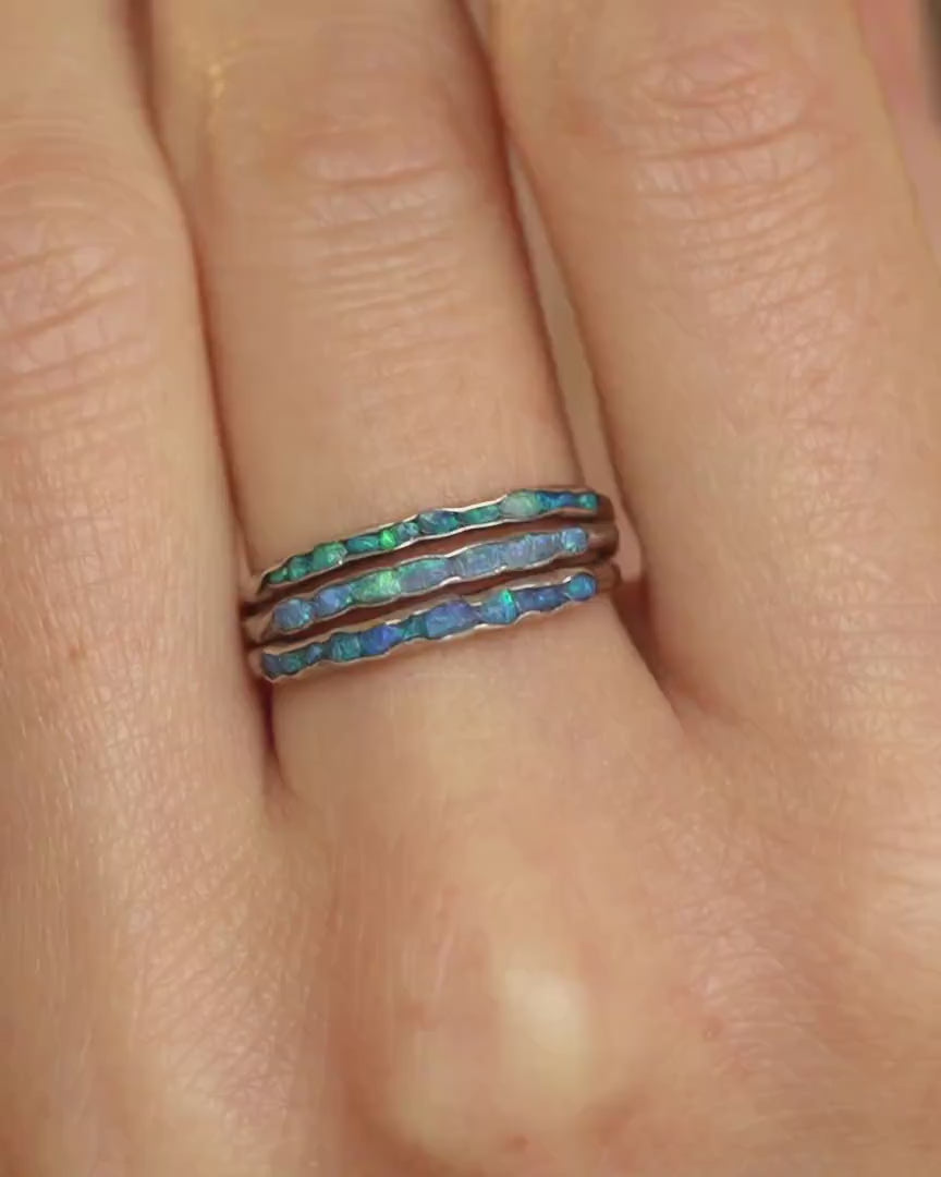 Raw Blue Australian Opal Ring