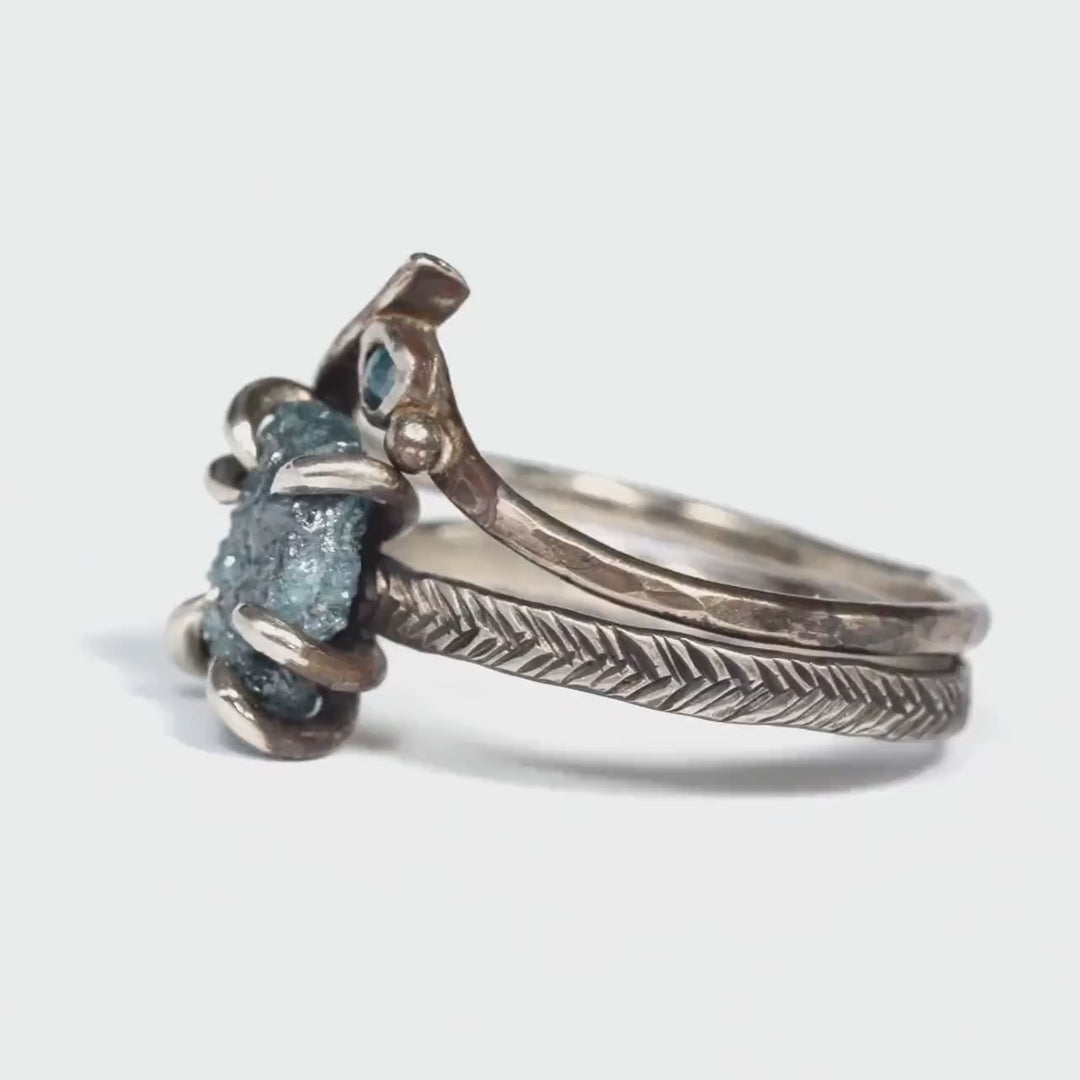 Blue Diamond Ring Set