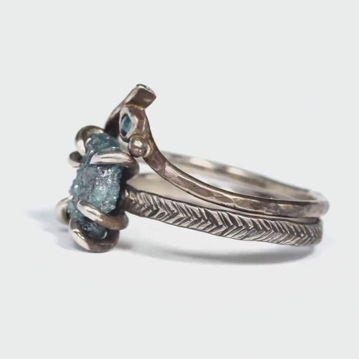 Blue Diamond Ring Set