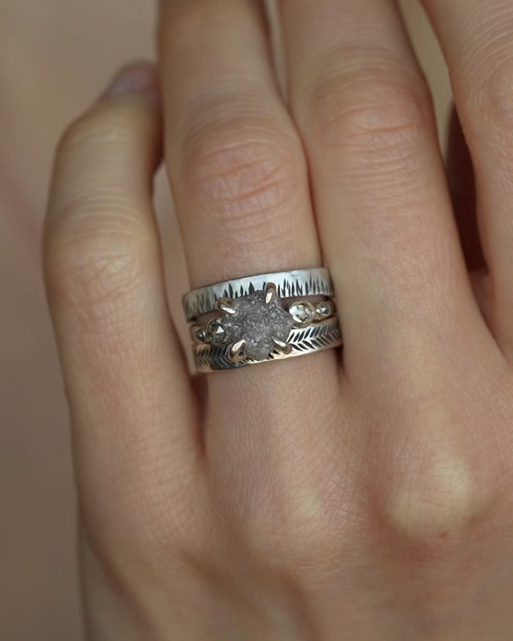 5 Grey Diamond Engagement Ring