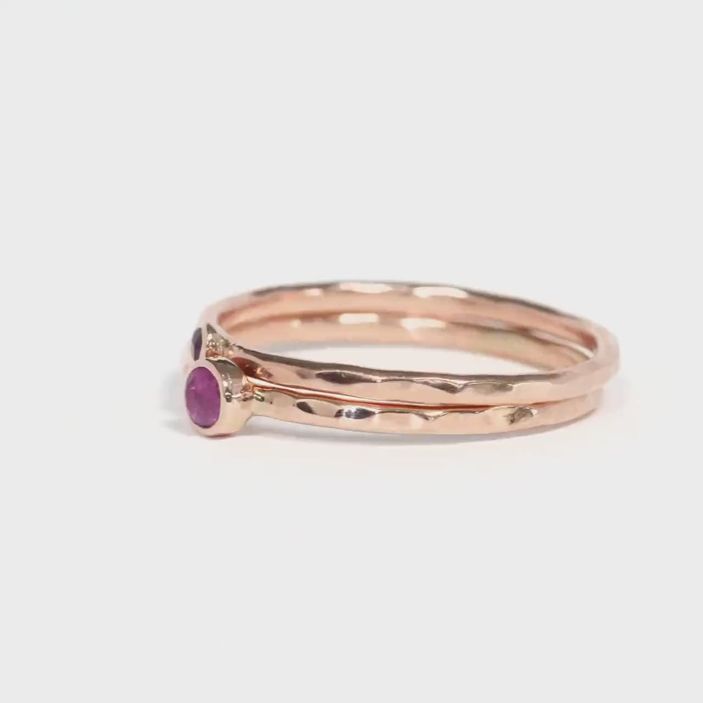 Tiny Natural Round Ruby Ring