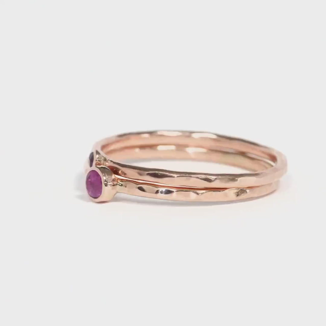 Tiny Natural Round Ruby Ring