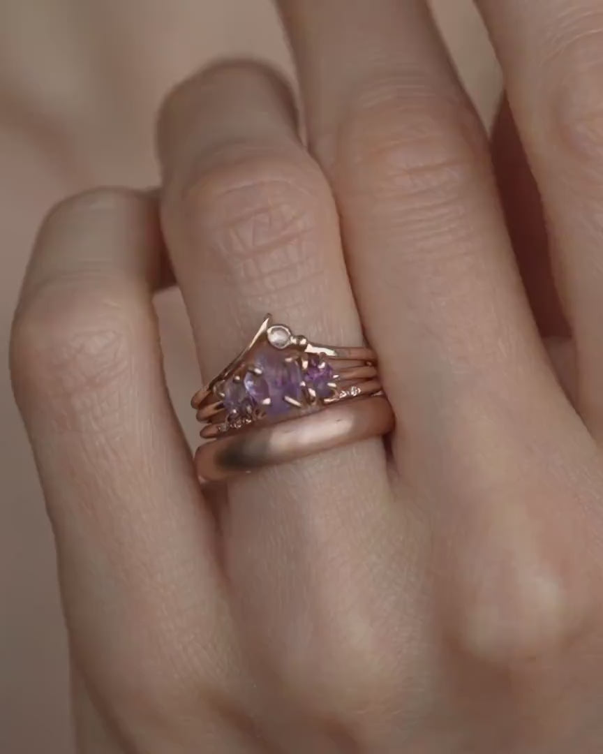 Raw Amethyst Crystal Cluster Ring