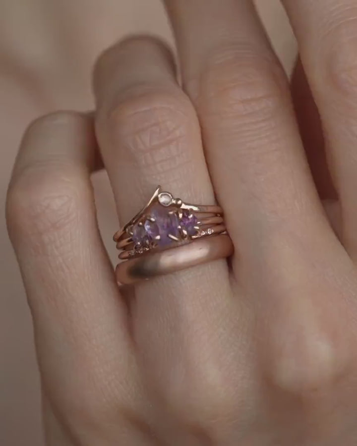 Raw Amethyst Crystal Cluster Ring