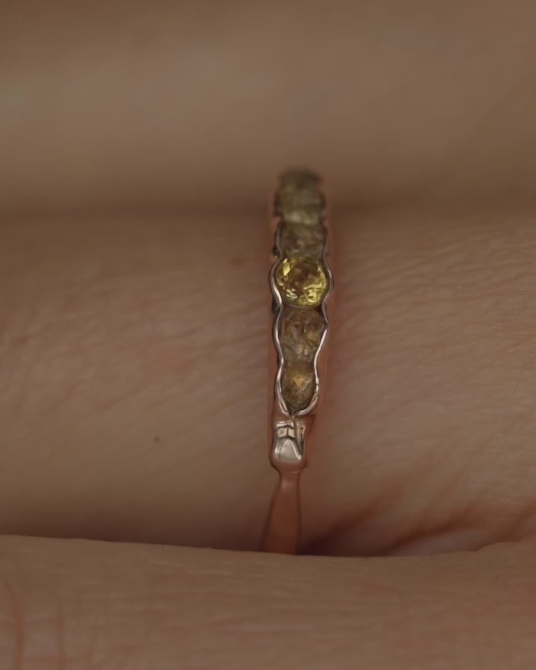 Raw Citrine and Brilliant Cut Citrine Ring