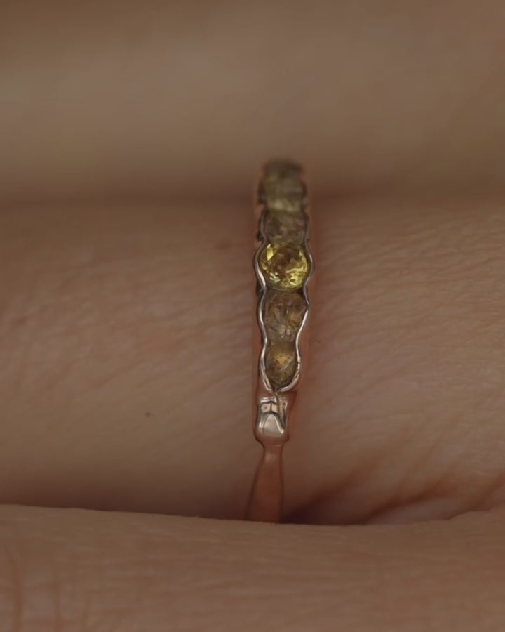 Raw Citrine and Brilliant Cut Citrine Ring
