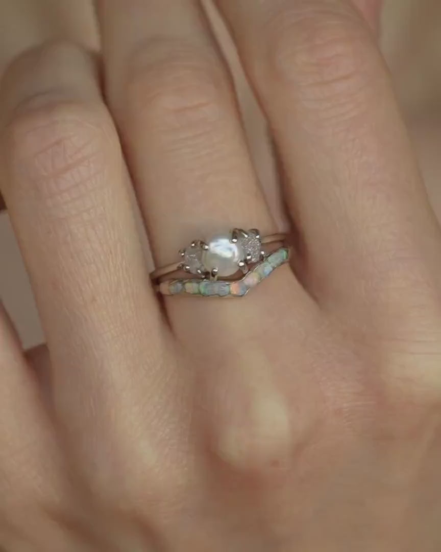 Raw Australian Opal Wave Ring