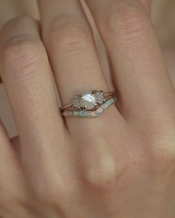 Raw Australian Opal Wave Ring
