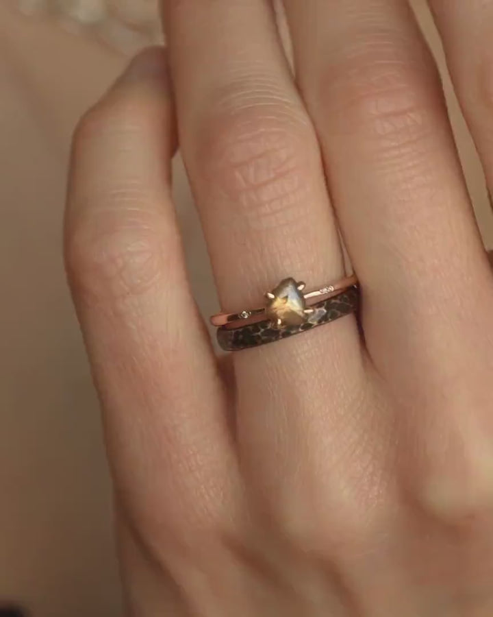 Rough Triangle Diamond Ring