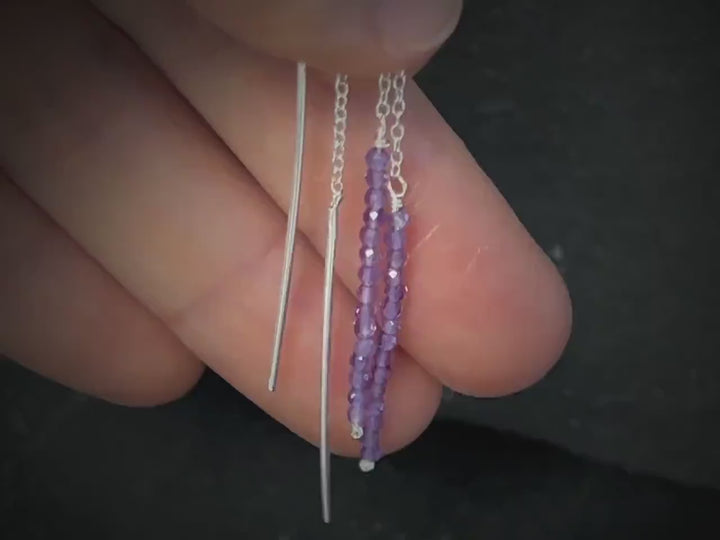 Amethyst Thread Earrings