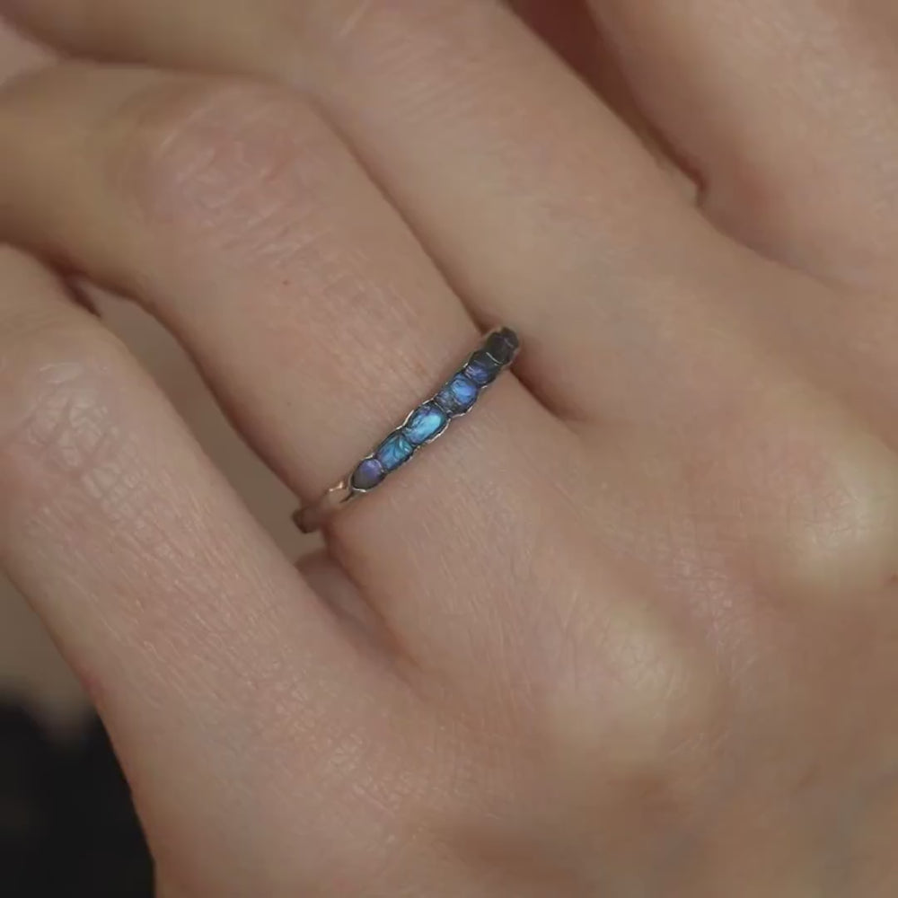 Rainbow Moonstone Ring