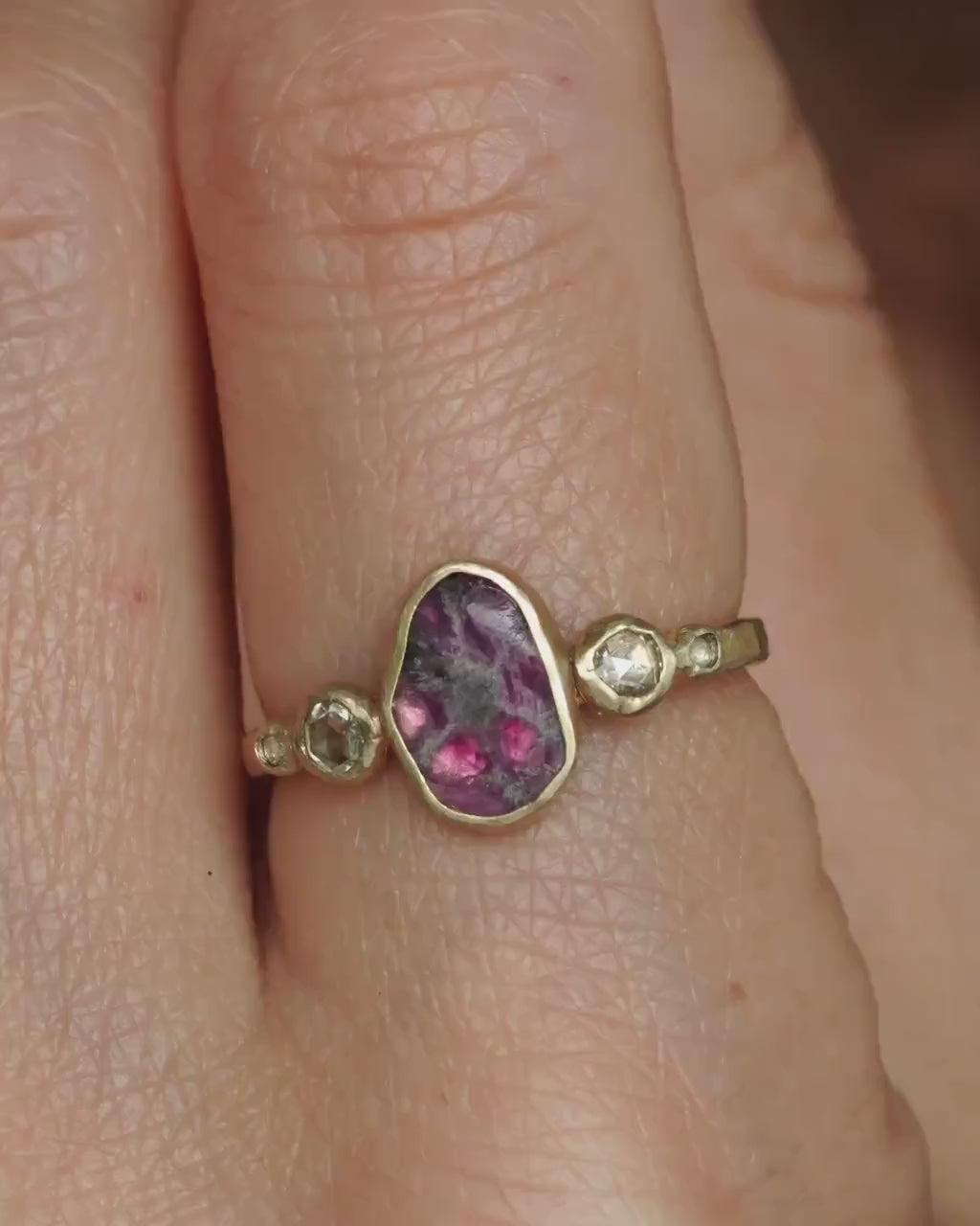 Trapiche Ruby and Diamond Ring