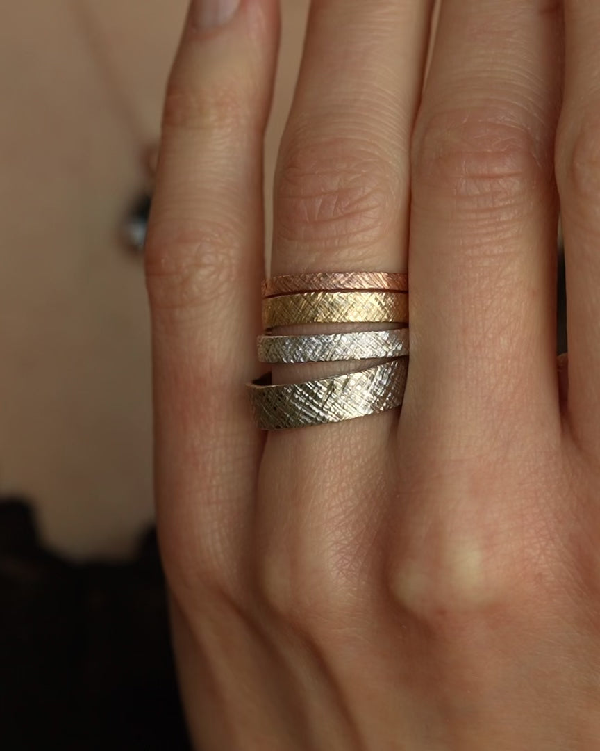 Textured Gold Wedding Band Ring