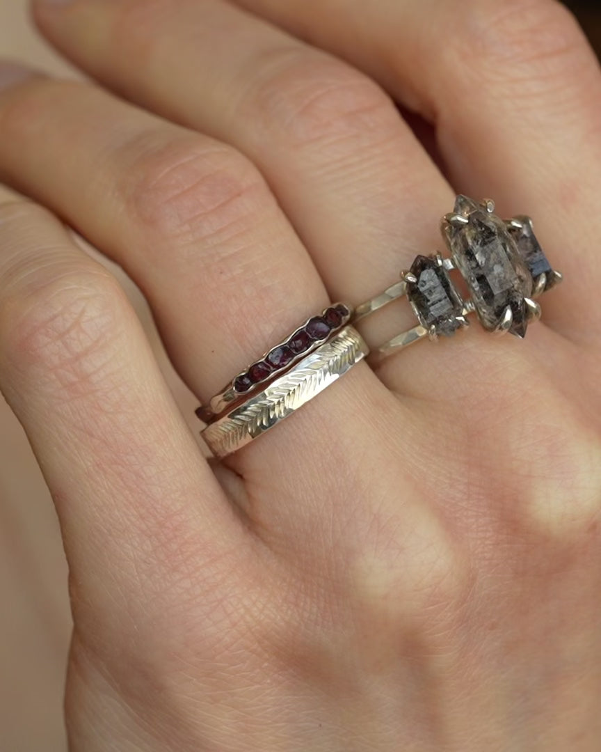 Raw Red Pyrope Garnet Ring
