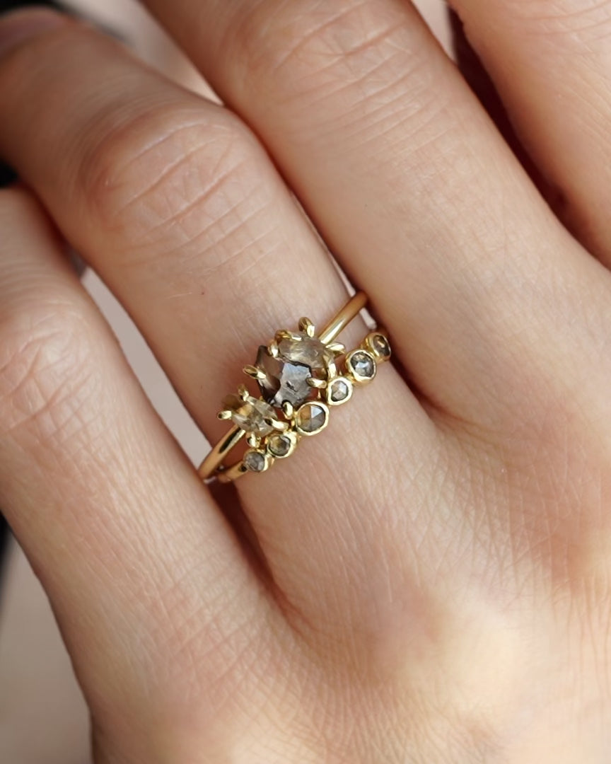 Uncut Brown Diamond Statement Ring