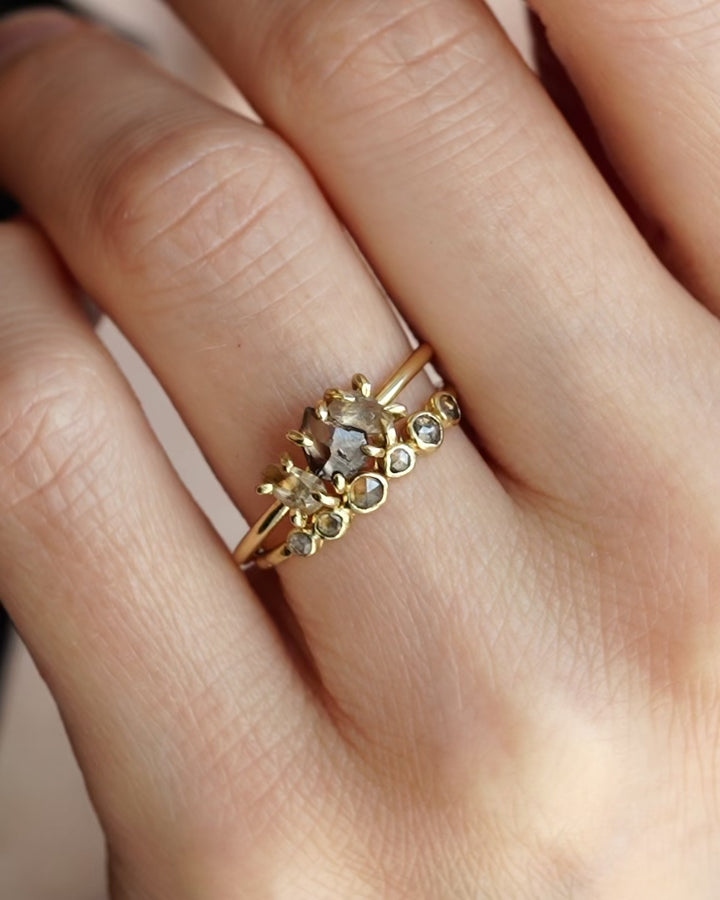 Uncut Brown Diamond Statement Ring