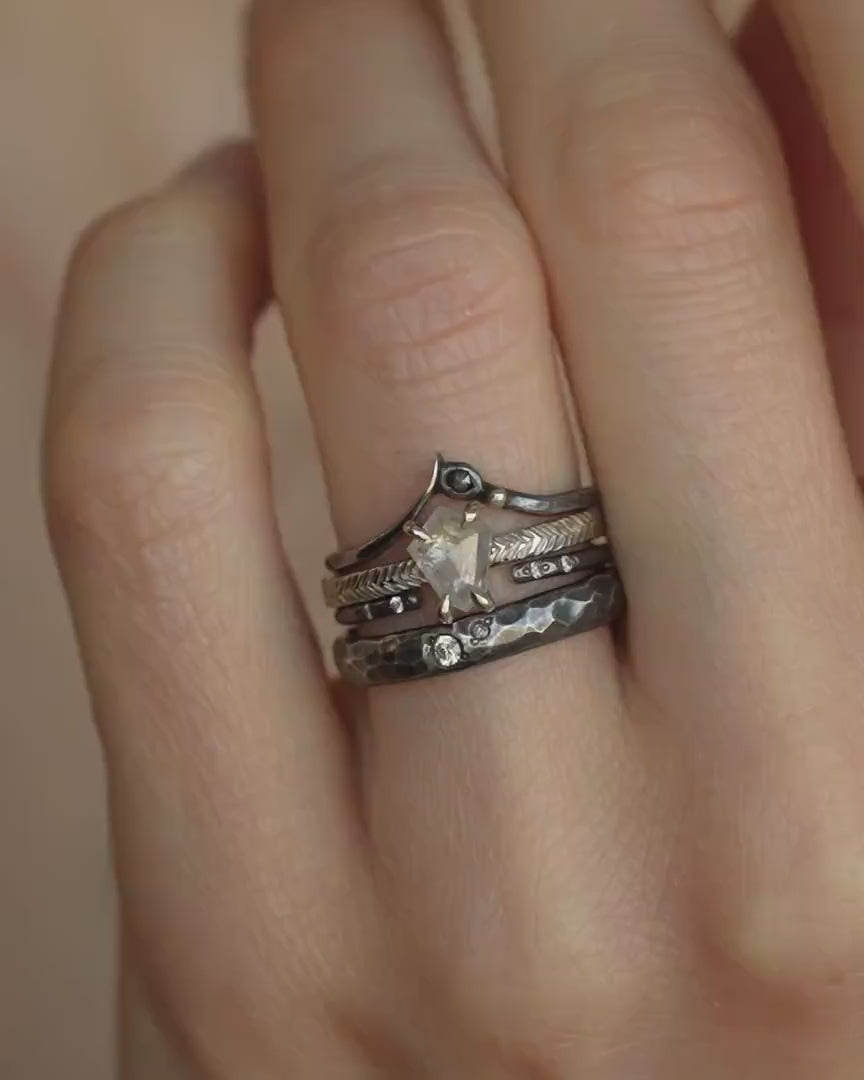 PROOV White Shield Diamond Engagement Ring