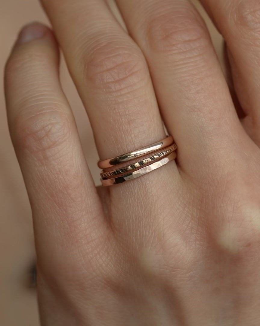 Solid Gold Stacking Ring Set