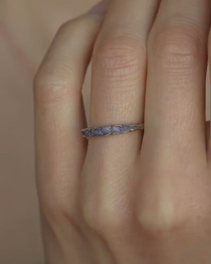 Raw Tanzanite Wedding Band