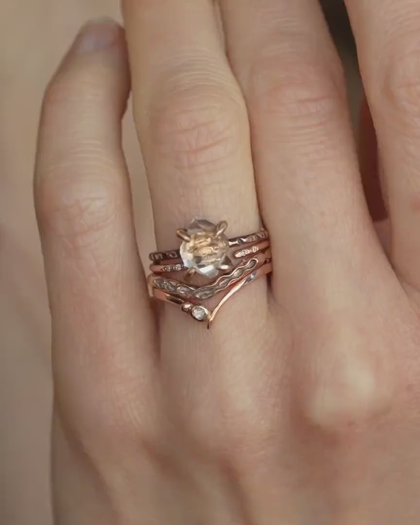 Herkimer Diamond Wave Ring