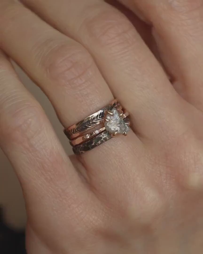 White Raw Galaxy Diamond Ring