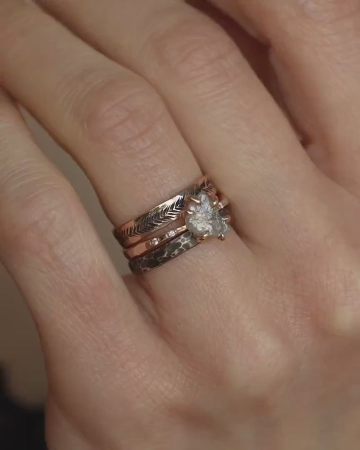 White Raw Galaxy Diamond Ring