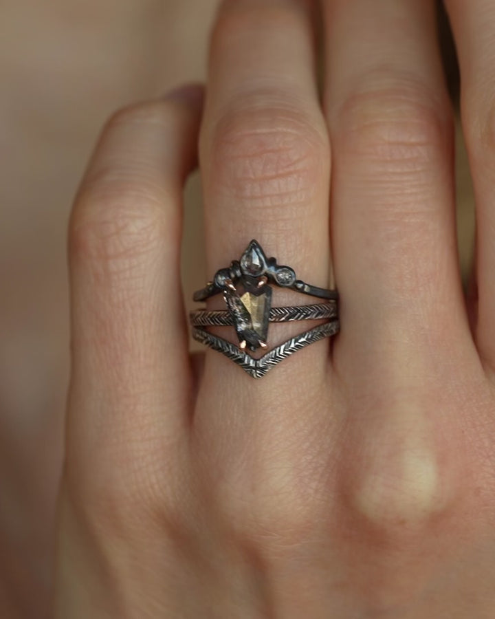 Black Galaxy Diamond Kite Ring