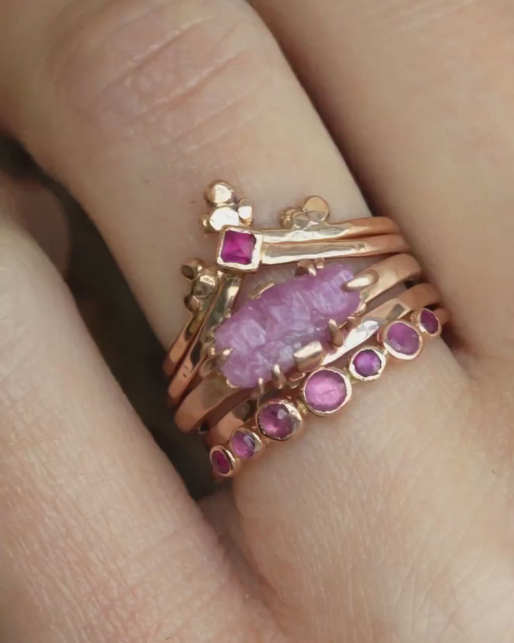 Natural Round Ruby Bubble Ring