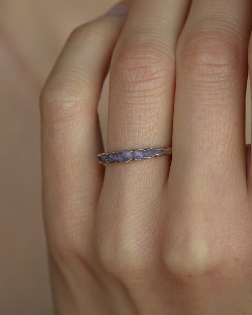 Raw Tanzanite Wedding Band