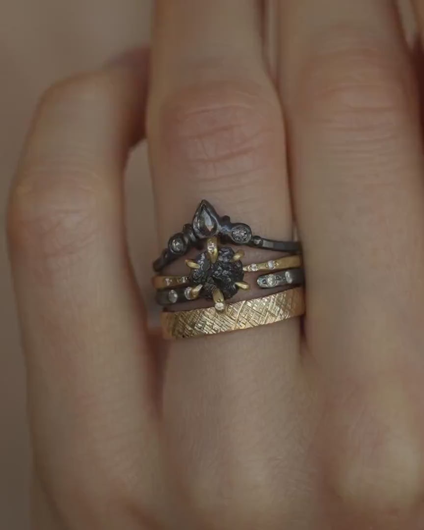 Wide Adjustable Diamond Spacer Ring