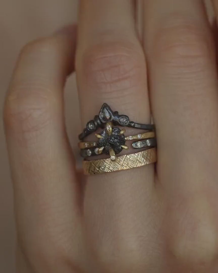 Wide Adjustable Diamond Spacer Ring