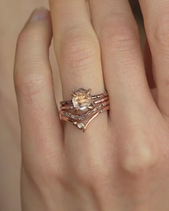 Raw Herkimer Diamond Engagement Ring
