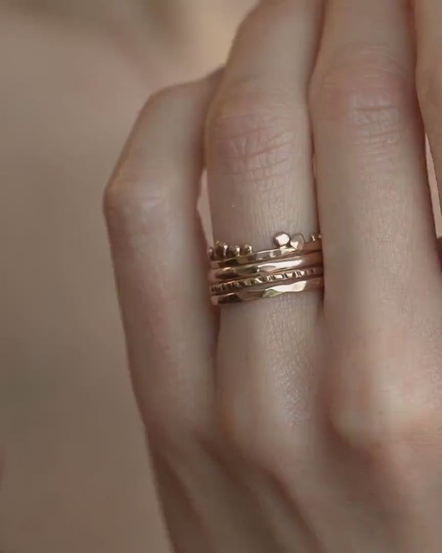 Set of 4 Textured Rings