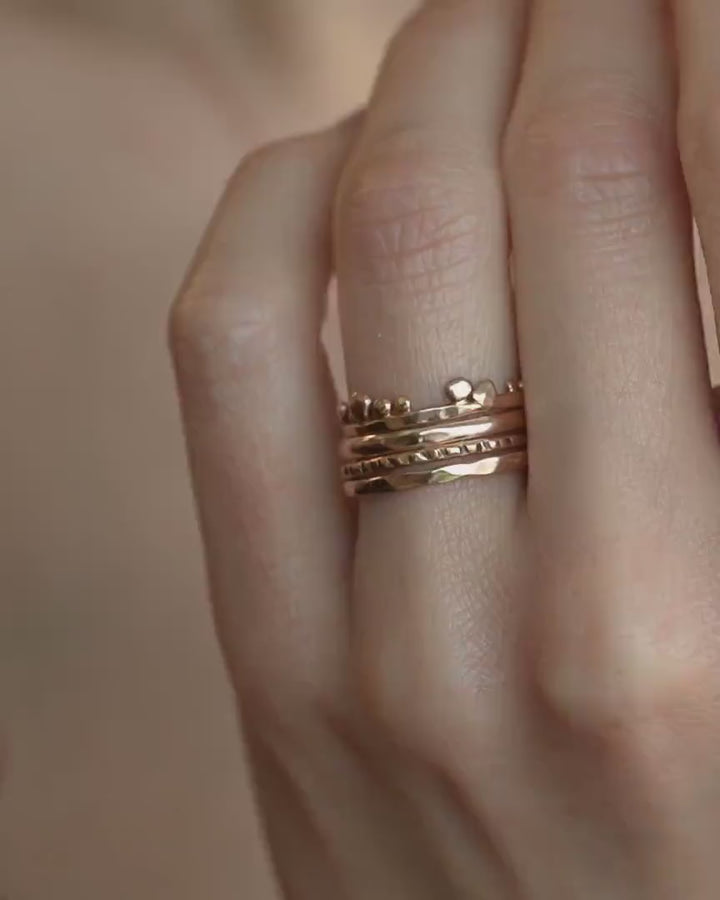 Set of 4 Textured Rings