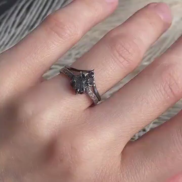 Salt and Pepper Diamond Chevron Ring