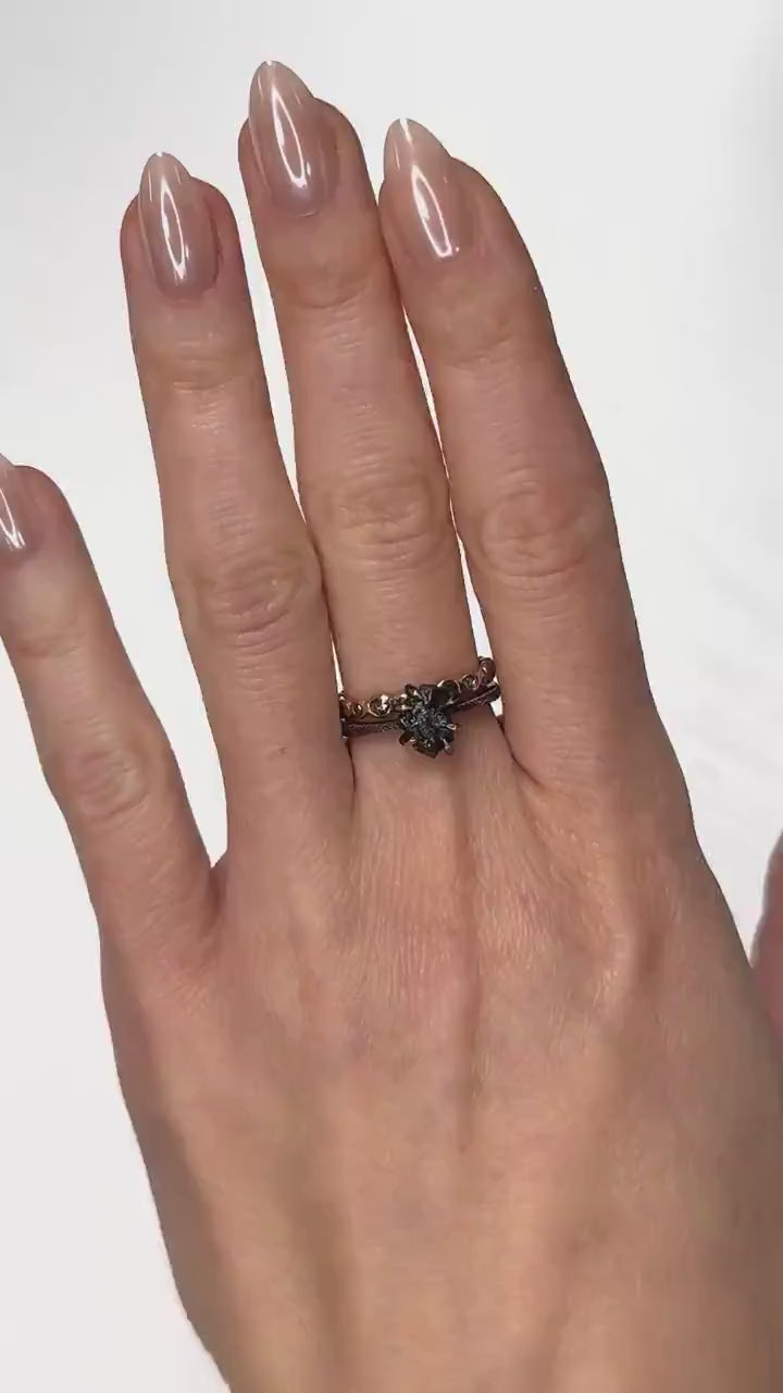 Black Diamond Engagement Ring