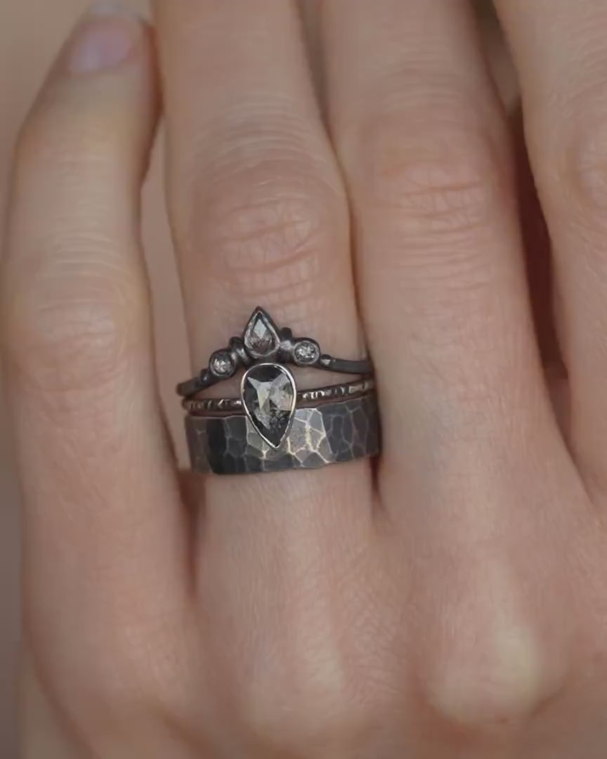 Rustic Galaxy Pear Diamond Ring