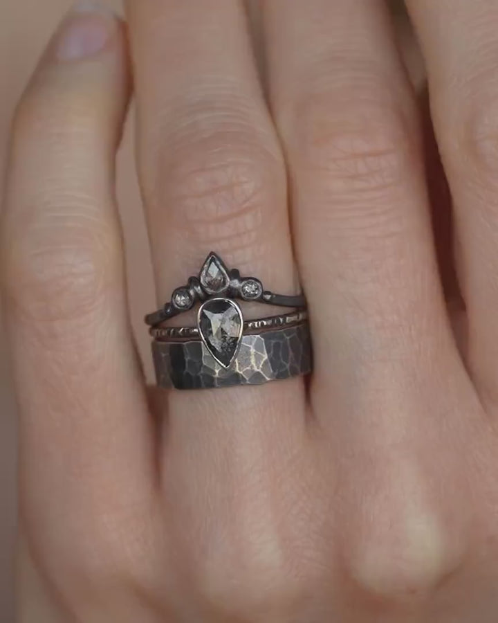 Rustic Galaxy Pear Diamond Ring