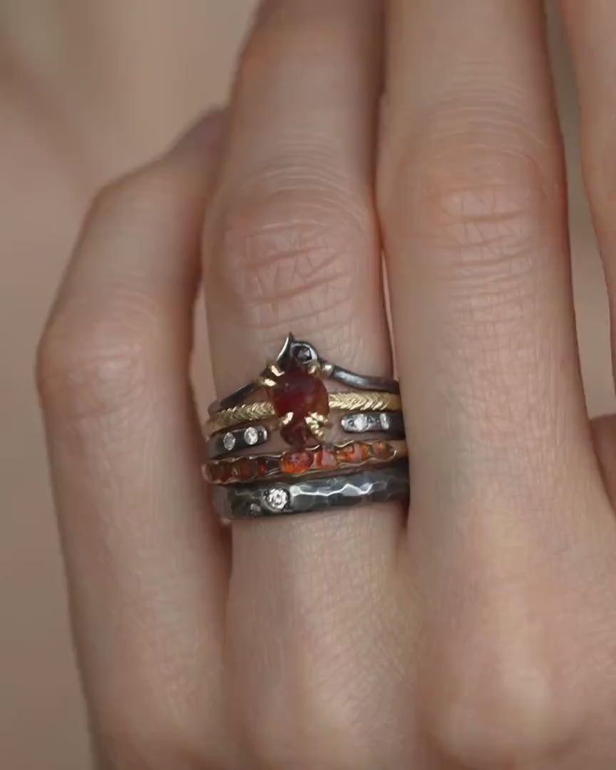 Raw Citrine Crystal Ring