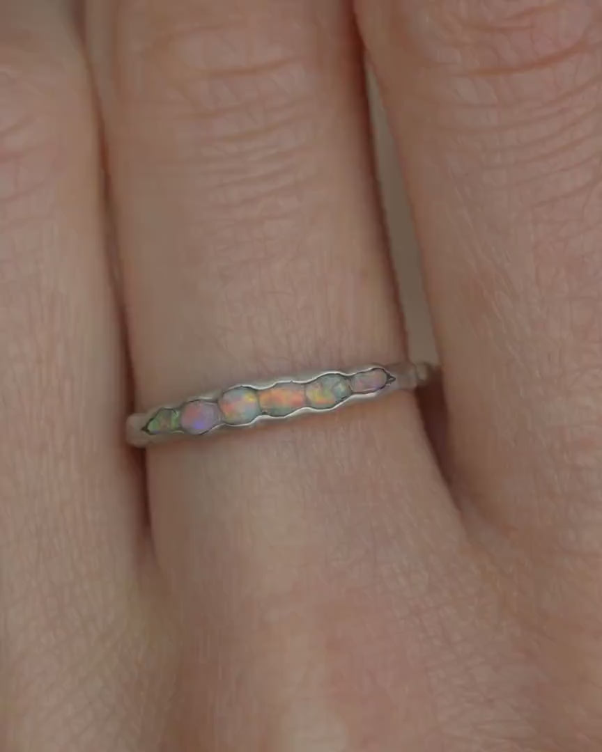 Raw Australian Opal Gold Ring
