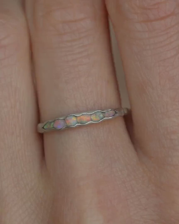 Raw Australian Opal Gold Ring