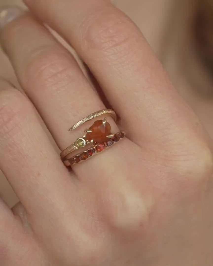 Raw Orange Garnet Ring