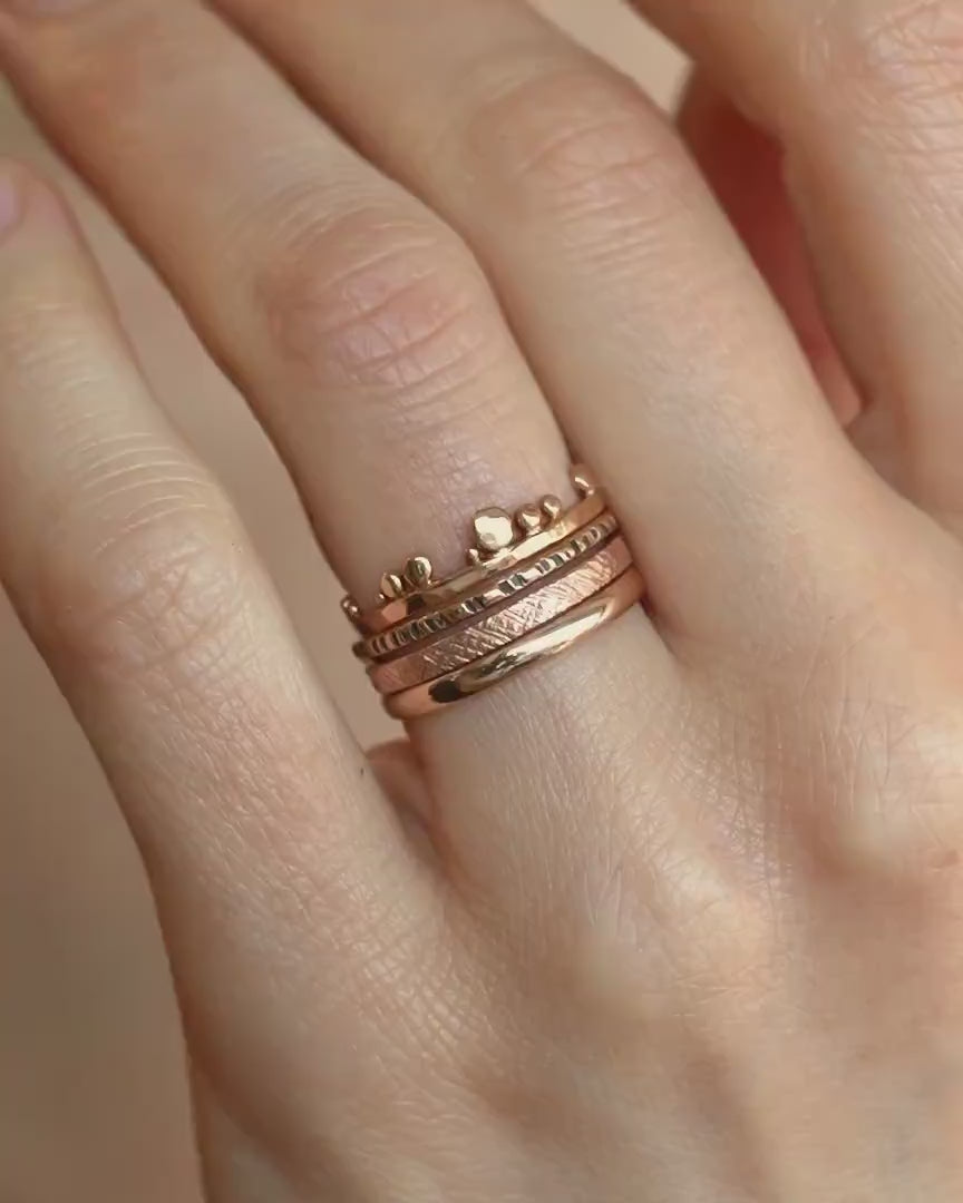 Solid Rose Gold Ring Stack