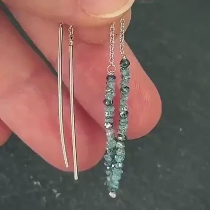 Blue Diamond Earrings