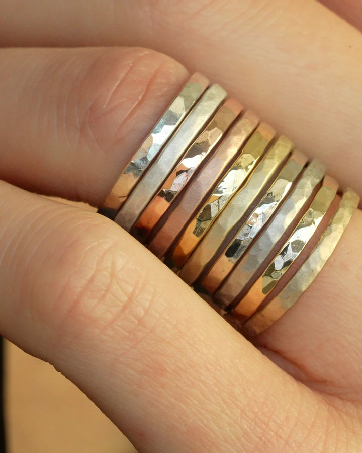 2mm Hammer Textured Band Ring