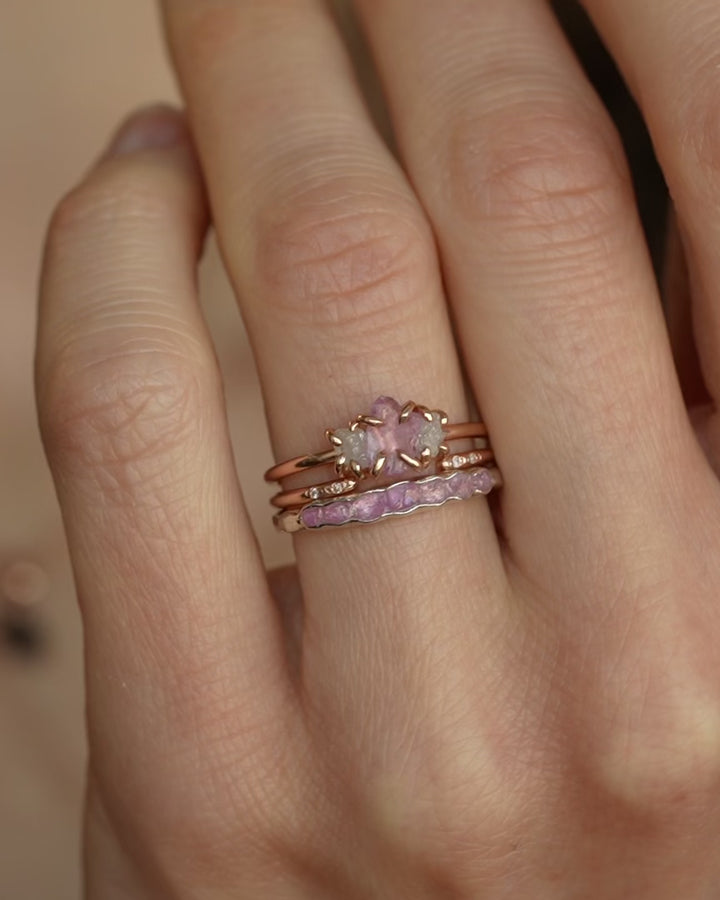 Raw Pink Sapphire Ring
