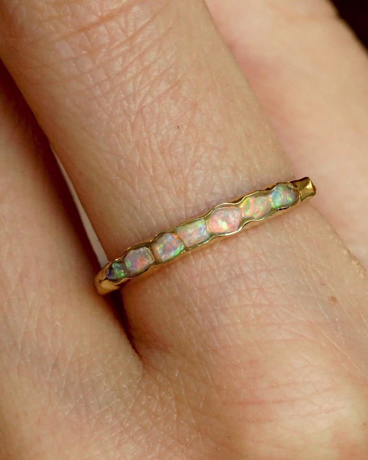 Raw Australian Opal Gold Ring