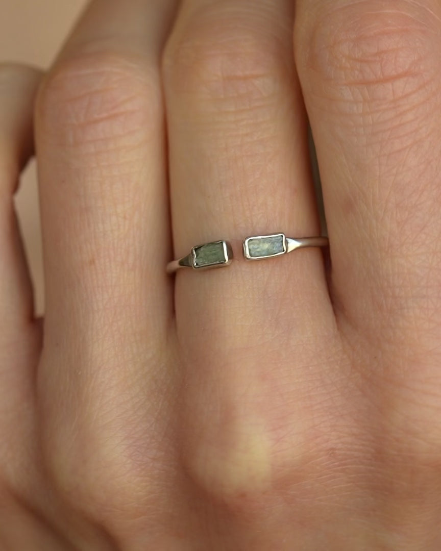Adjustable Raw Green Kyanite Ring
